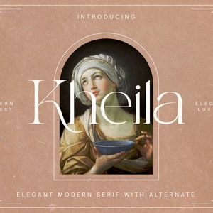 Kheila - Moderne elegante Schriftart, Elegance Serif Schrift, zeitlose Schriftart, Display, OTF, TTF, SVG, Schriftarten für Procreate, Glowforge und Cricut