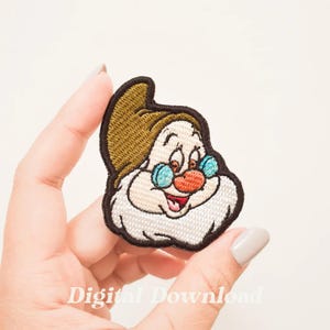 Doc Embroidery Design, Cartoon Embroidery Patch, Dwarf Embroidery, Digital Embroidery, Digital Download