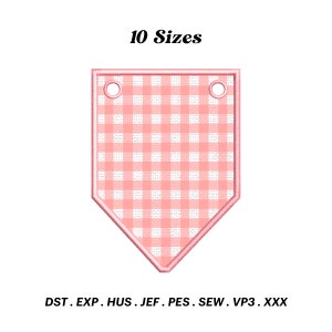 Party Banner Applique Embroidery Design, Banner Applique, Basic Shape, Banner In The Hoop, Flag Banner Embroidery, Digital Download