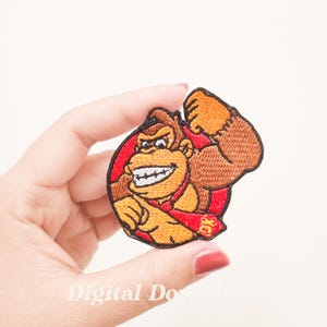 Retro Kong Embroidery Design, Cartoon Embroidery Patch, Video Game Embroidery, Digital Embroidery, Digital Download