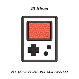 Gameboy Applique Embroidery Design: Vintage Game Controller (Digital Download)