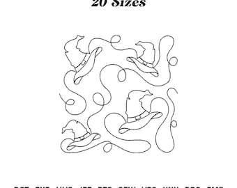 Witch Hat Quilt Block Embroidery Design: Halloween Machine Embroidery
