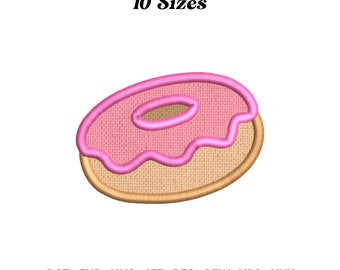 Donut Applique Embroidery Design: Sweet Food Stitch (Digital Download)