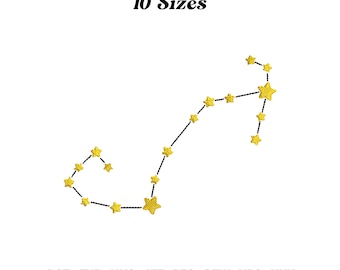 Scorpio Constellation Embroidery Design: Zodiac Sign Pattern (PES File) (Digital Download)