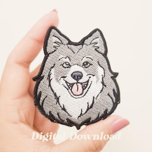 Finnish Lapphund Embroidery Design: Pet Embroidery Patch (Digital Download)