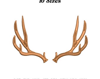 Deer Antlers Embroidery Design: Rustic Silhouette (Instant Download)