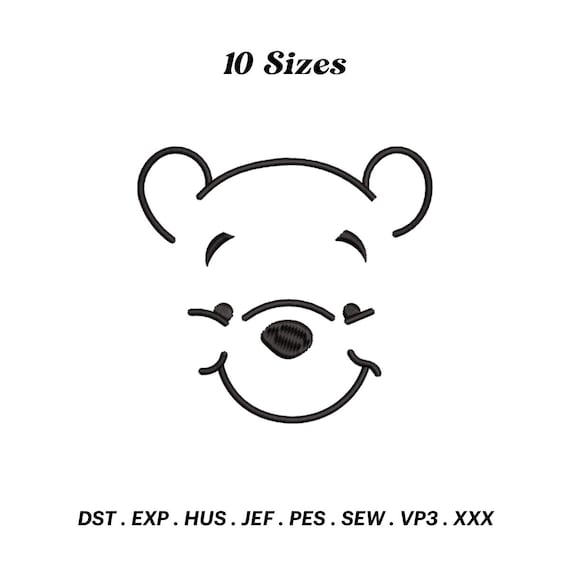 Cute Bear Face Embroidery Design, Honey Bear Face Stitching, Embroidery Machine Design, Teddy Bears Shirt, Birthday Gift, Digital Download