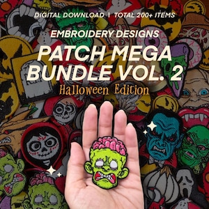 200 PREMIUM Patch Mega Bundle Vol. 2, Embroidery Designs, Embroidery Digitizing Files - Digital Download