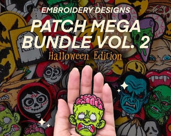 200 Patch Embroidery Designs: Mega Bundle Vol. 2 (Digital Download)