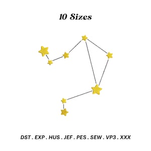 Libra Constellation Embroidery Design: Celestial Star Sign (Digital Download)