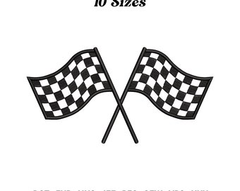 Checkered Flag Embroidery Design, Race Car Flag Digitizing, Machine Embroidery File, Start Finish Flag Pattern Design, Digital Download