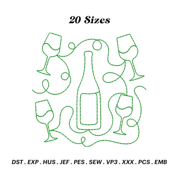 Wine Glass Quilt Pattern Etsy