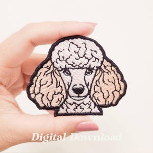 Poodle Embroidery Design, Dog Embroidery Design, Pet Embroidery Patch, Digital Embroidery, Digital Download