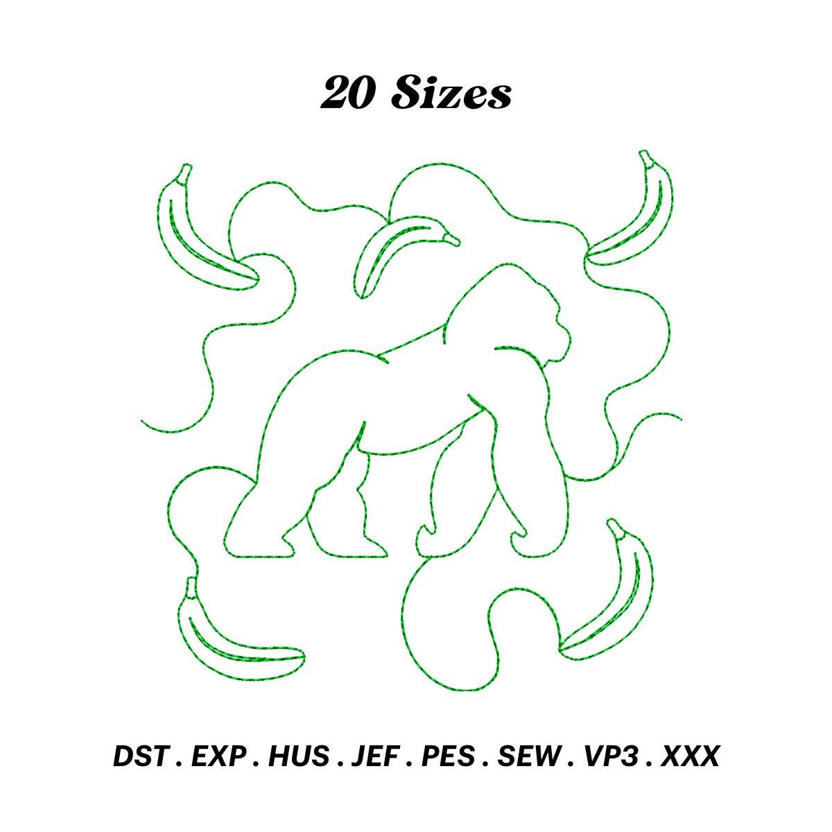 Gorilla Quilt Block Embroidery Design: Animal Quilting (digital ...