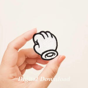 Vuist hobbel cartoon handen borduurwerk ontwerp, cartoon patch, schattig borduurwerk, handgebaar borduurwerk, Instant Download
