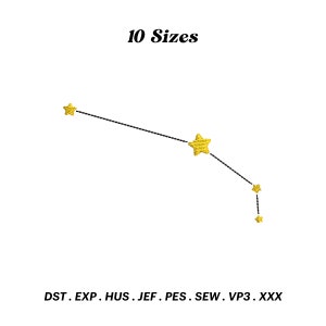 Aries Constellation Embroidery Design, Zodiac Sign Designs, Astrology Star Embroidery, Horoscope Art Digitizing File, Digital Download