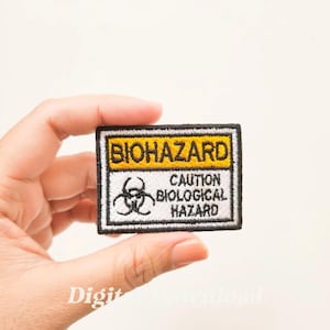 Biohazard Sign Embroidery Design: Caution Patch (Digital Download)