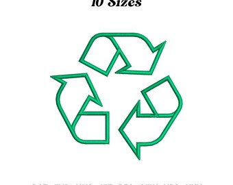 Recycle Symbol Embroidery Design: Ecology Art (Digital Download)