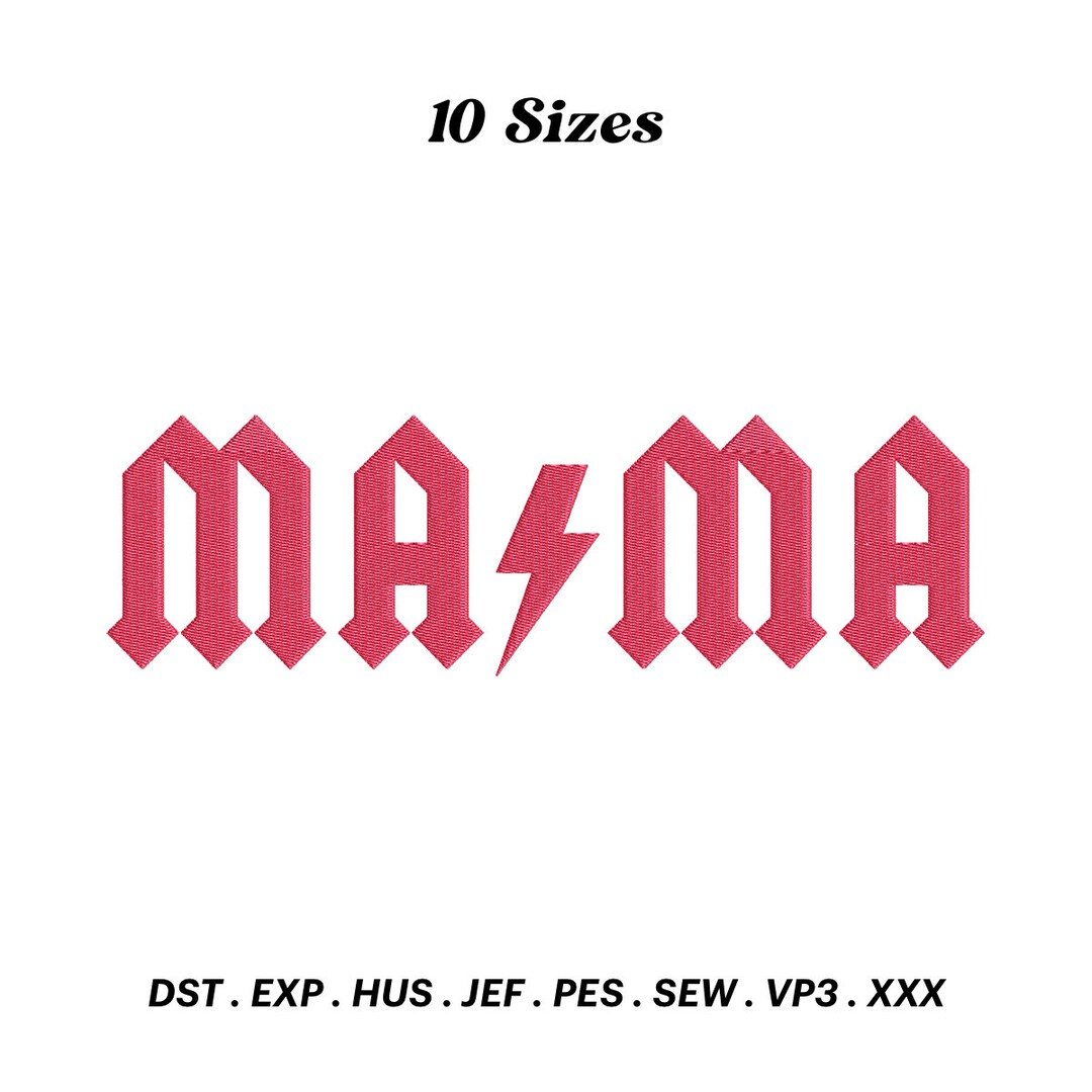 Rock Mama Embroidery Design: ACDC Font (digital Download) - Etsy