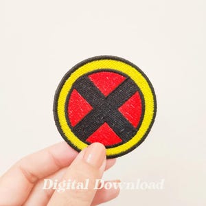 X Symbol Embroidery Design, Superhero Patches, Mutant Embroidery, Digital Embroidery, Digital Download