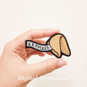 Meme Fortune Cookie-borduurontwerp: grappige patch (digitale download)