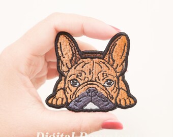 Bulldog Embroidery Design: Pet Embroidery Patch (Digital Download)