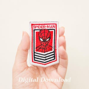 Superhero Badge Embroidery Design, Spider Badge Embroidery, Spider Hero Patch, Digital Download