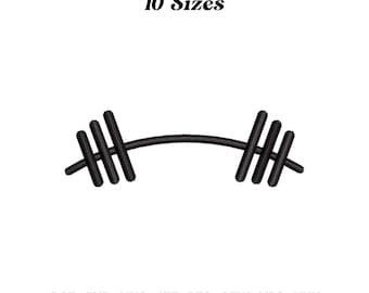 Barbell Embroidery Design: Fitness Stitch File (Digital Download)