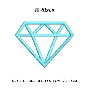 Diamant Form Stickerei, Diamant Umriss Maschinenstickerei, Diamant Ring, digitaler Download