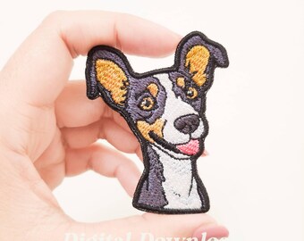 Rat Terrier Embroidery Design: Pet Portrait Patch (Digital Download)