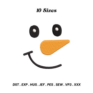 Snowman Face Embroidery Design: Christmas Decor Pattern (Digital Download)