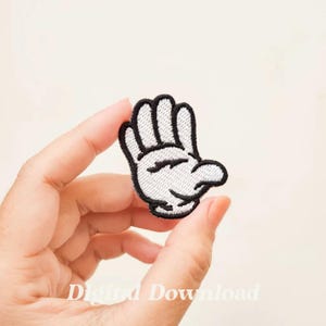 High Five Cartoon Hands Borduurontwerp, Cartoon Patch, Leuk Borduurwerk, Handgebaar Borduurwerk, Instant Download