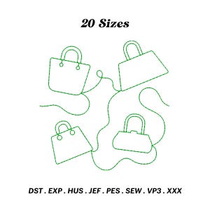 Handtasche Quilt Stickerei Design, Frau Tasche Quilt Block Stickerei, Geldbörsen Mode-Stil Handtasche Muster, Kante an Kante, digitaler Download