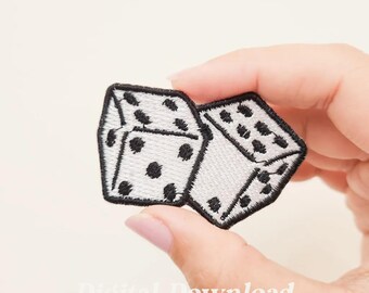 Dice Embroidery Design: Funny Kids Patch (Digital Download)