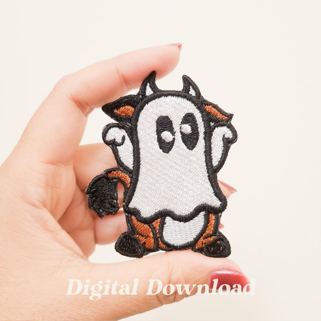 Cow Ghost Embroidery Design, Cow Embroidery Design, Funny Embroidery ...