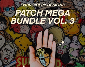 300++ PREMIUM Patch Mega Bundle Vol. 3, Embroidery Designs, Embroidery Digitizing Files - Digital Download