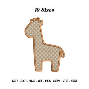 Giraffe Applikation Stickmuster, Neugeborenen Stickdatei, Tier Applikation Stichdesign, Maschinenstickdatei, digitaler Download