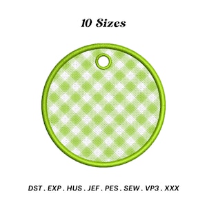 Runde Anhänger Applikation Stickdatei, Runde Geschenkanhänger, Stickerei für runde Anhänger, Maschinenstickerei, digitaler Download