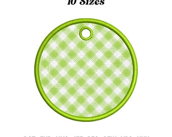 Round Tag Applique Embroidery Design, Round Gift Tag, Round Tag Embroidery, Machine Embroidery Design, Digital Download