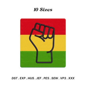 Juneteenth Raised Fist Embroidery Design, Black Afro Design Embroidery, Freedom Day Juneteenth, 1865 Embroidery File, Digital Download