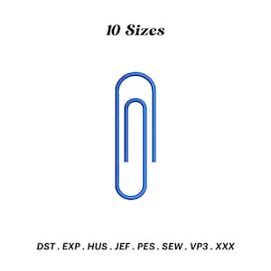 Paper Clip Embroidery Design, Back to School Design File, Office Supplies Pattern, Stationary Design, Bag Embroidered, Digital Download