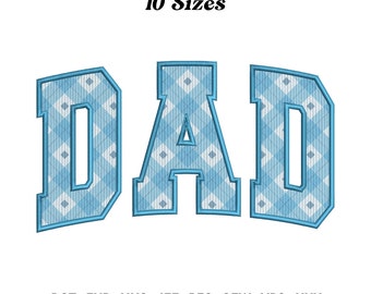 Dad Applique Embroidery Design, Father&#39;s Day Embroidery, Gift For Dad Applique, Papa Applique, Digital Download