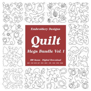 100 quilt megabundel vol. 1, borduurontwerpen, quilten van rand tot rand, borduurwerk digitaliseren bestanden - digitale download