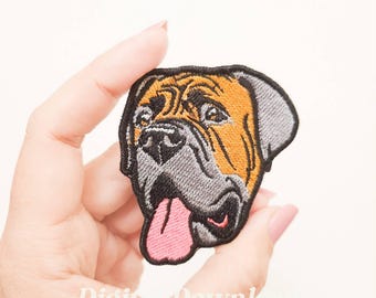 Mastiff Face Embroidery Design: Pet Dog Patch (Digital Download)