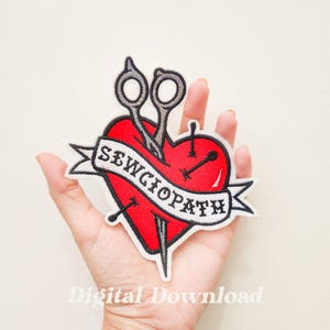 Sewciopath Embroidery Design, Love to Sewing Stitching, Stitchers Enthusiasts, Sewing Embroidery, PES File, Digital Download