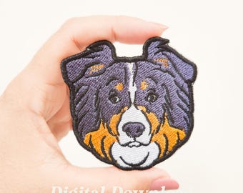 Australian Shepherd Stickdatei: Hund Haustier Aufnäher (Digitaler Download)