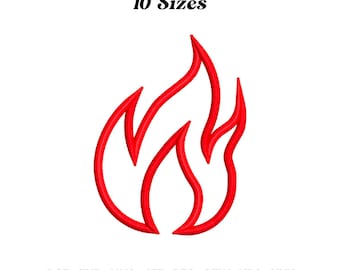 Fire Flame Embroidery Design: Campfire Outline (Instant Download)