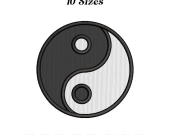 Yin Yang Applique Embroidery Design: Digital Stitch File (Instant Download)