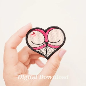 Big Booty Heart Embroidery Patch: Hot Design (Digital Download)