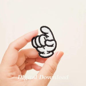 Vingerkwispelen cartoon handen borduurwerk ontwerp, cartoon patch, schattig borduurwerk, handgebaar borduurwerk, Instant Download